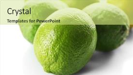  Presentation with fresh water splash green apple isolated white - Slides enhanced with fruits peels - group of fresh limes isolated background and a yellow colored foreground