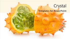  Presentation with melon - Cool new PPT theme with fruits peels - kiwano melon backdrop and a  colored foreground