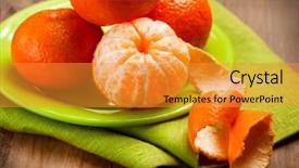  Presentation with mandarin fruits - Slide deck with fruits peels - mandarin background and a gold colored foreground
