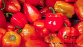  Presentation with metal manufacturer red - Slide deck having fruits peels - red paprikas background background and a  colored foreground