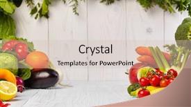  Presentation with fruit - PPT theme enhanced with fruits pineapple - fruit and vegetable borders background and a soft green colored foreground