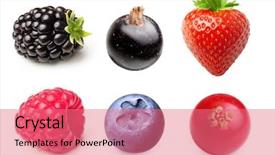  Presentation with strawberry - PPT layouts featuring fruits raspberry strawberry blueberry blackberry background and a coral colored foreground