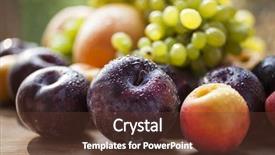  Presentation with free work life balance - Slide deck with fruits selective focus on nearest background and a  colored foreground