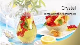  Presentation with melon - Audience pleasing presentation design consisting of fruits served in melon bowl backdrop and a  colored foreground