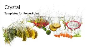  Presentation with fruit splash - Slide deck consisting of fruits splashes into the water background and a white colored foreground