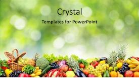  Presentation with dark green - Amazing presentation theme having fruits vegetables berries on green backdrop and a  colored foreground
