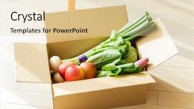  Presentation with fruit and vegetable waste - Slide deck featuring fruits vegetables cultivation - vegetable put in cardboard background and a lemonade colored foreground