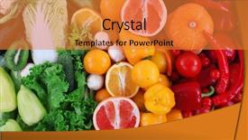  Presentation with fruit - Presentation theme consisting of fruits vegetables herbs - colourful composition of fruit background and a  colored foreground