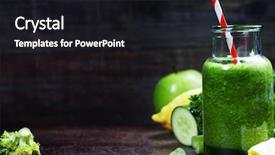  Presentation with green organic chemistry - Cool new presentation design with fruits vegetables herbs - fresh organic green smoothie backdrop and a black colored foreground
