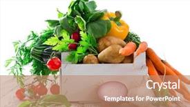  Presentation with sliced fresh papaya on wooden - Cool new presentation theme with fruits vegetables herbs - fresh vegetable on wooden background backdrop and a coral colored foreground