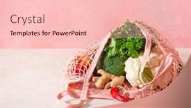  Presentation with plastic waste - PPT layouts featuring fruits-vegetables-in-reusable-mesh background and a lemonade colored foreground