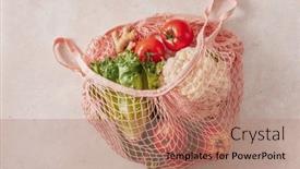  Presentation with plastic waste - Presentation theme featuring fruits-vegetables-in-reusable-mesh and a coral colored foreground