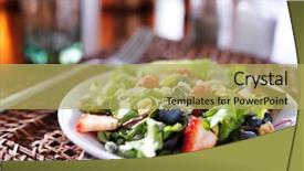  Presentation with royal blue education - Colorful theme enhanced with fruits veggies - tasty berry salad with blue backdrop and a  colored foreground