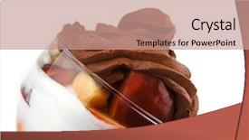 Presentation with chocolate ice cream - PPT layouts enhanced with fruits-with-chocolate-ice-cream background and a coral colored foreground