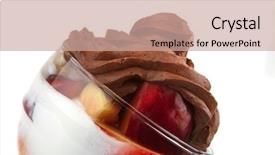  Presentation with chocolate ice cream - Beautiful slides featuring fruits with chocolate ice cream backdrop and a coral colored foreground