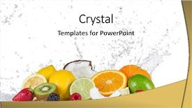  Presentation with fruit splash - Amazing PPT theme having fruits with water splashes backdrop and a white colored foreground