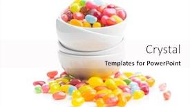  Presentation with jelly - Presentation design enhanced with fruity-jellybeans-tasty-colorful-jelly background and a white colored foreground