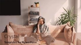  Presentation with depressed - Slides having frustrated-adult-woman-sitting background and a  colored foreground