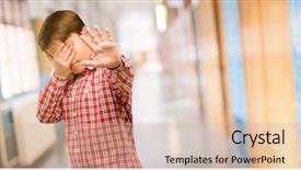  Presentation with eyes - Colorful presentation enhanced with frustrated at school corridor backdrop and a soft green colored foreground