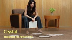  Presentation with india - Slides enhanced with frustrated business woman background and a tawny brown colored foreground