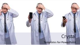  Presentation with face head in anatomy - PPT theme featuring frustrated fear and upset background and a light blue colored foreground