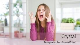  Presentation with frustration - Presentation design featuring frustrated kids - beautiful young girl kid background and a  colored foreground