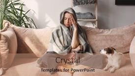  Presentation with sad woman - Presentation consisting of frustrated-nervous-sad-middle-aged background and a coral colored foreground