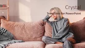  Presentation with sad woman - Presentation design having frustrated-nervous-sad-middle-aged background and a lemonade colored foreground