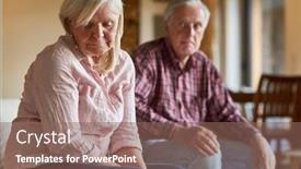  Presentation with depressed - Slide set consisting of frustrated-or-depressed-senior-woman background and a violet colored foreground