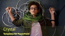  Presentation with floor - Presentation enhanced with frustrated-overwhelmed-teenager-it-engineer and a tawny brown colored foreground