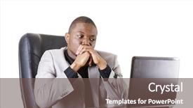  Presentation with young man holdng laptop on lap money - Colorful slide deck enhanced with businesspeople unhappy - stressed businessman working on laptop backdrop and a tawny brown colored foreground