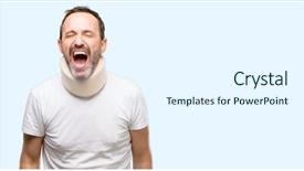  Presentation with panic - PPT theme having frustrated unpleasant gesture annoying work background and a  colored foreground