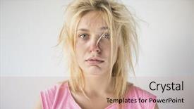  Presentation with purple floral cold - Presentation theme with frustrated woman suffering from cold background and a coral colored foreground