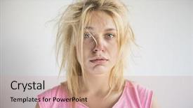  Presentation with common cold - Slide deck consisting of frustrated woman suffering from cold background and a coral colored foreground