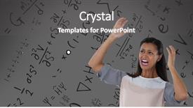  Presentation with math - Slides with frustrated woman with math background and a  colored foreground