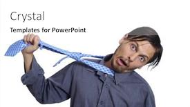  Presentation with hang - PPT theme having frustrated-worker-wants-to-hang background and a white colored foreground