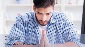  Presentation with internet - Amazing slide set having frustrated-young-man-due backdrop and a light blue colored foreground