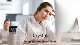  Presentation with working woman - Colorful PPT layouts enhanced with frustration - upset frustrated young woman wearing backdrop and a soft green colored foreground