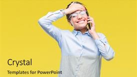  Presentation with african american culture - PPT theme having frustration - young braided hair african american background and a yellow colored foreground