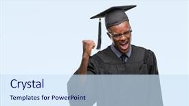  Presentation with generational african american culture - Amazing PPT layouts having frustration - young graduated african american man backdrop and a sky blue colored foreground