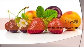  Presentation with green life - PPT layouts having frutas - berry mix with strawberry background and a gold colored foreground