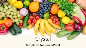  Presentation with fresh fruits vegetables - Presentation with frutas - fresh fruits and vegetables isolated background and a blonde colored foreground