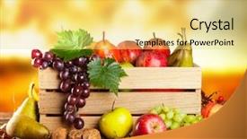  Presentation with agriculture - Cool new presentation with frutas - seasonal harvested agriculture products backdrop and a yellow colored foreground