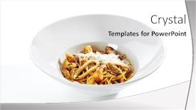  Presentation with pasta restaurant - Beautiful PPT layouts featuring frutti-di-mare-spaghetti backdrop and a white colored foreground