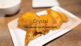  Presentation with chicken - PPT layouts with fry-crispy-chicken-wing-dish background and a gold colored foreground