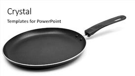  Presentation with paella pan of rice - Presentation featuring fry pan isolated background and a white colored foreground