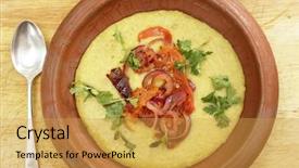  Presentation with indian - Presentation theme having fry s food - popular indian dish tarka dal background and a yellow colored foreground