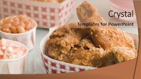  Presentation with food chicken - Presentation theme having fry s food - southern fried chicken coleslaw baked background and a coral colored foreground