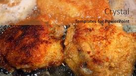 Presentation with frying - Audience pleasing slides consisting of frying-meat backdrop and a gold colored foreground