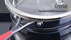  Presentation with frying - Presentation theme featuring cartoon house with trees and background and a  colored foreground.